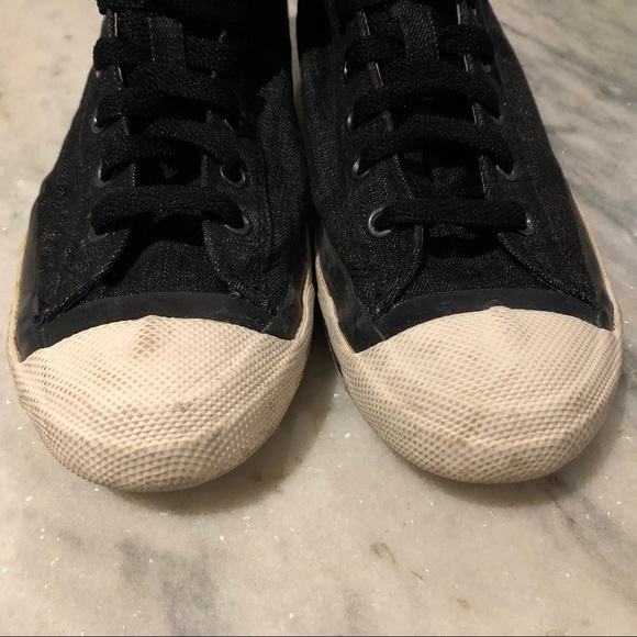 DIESEL High-Top Black Jean Sneakers With Sequins - Picture 7 of 14